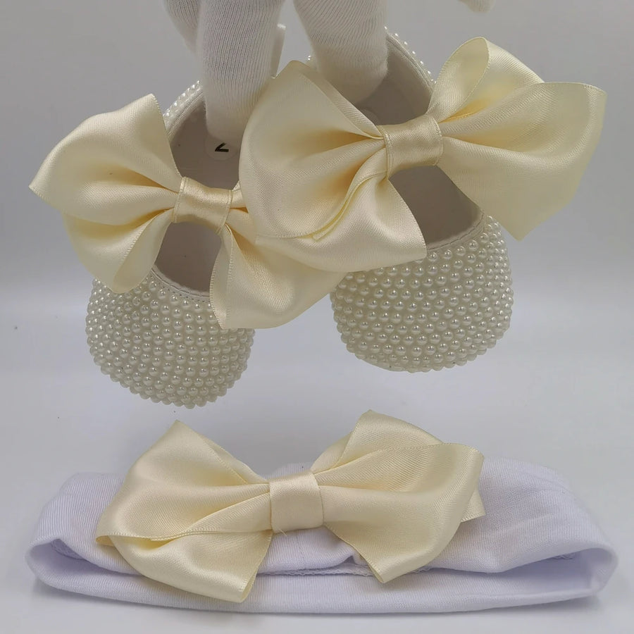Pearly Baby Shoes and Headband