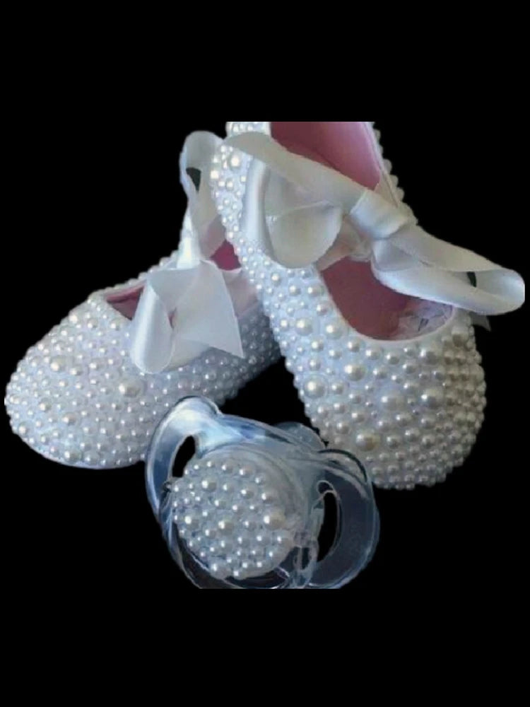 Pearly Baby Shoes and Headband