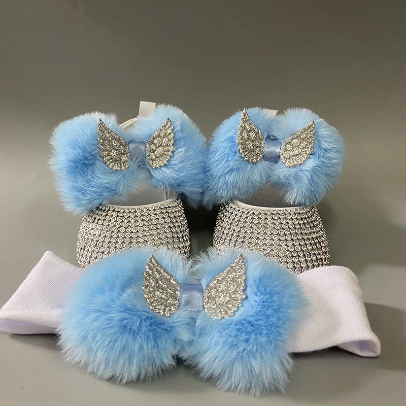 Fashion Bowknot Cute Princess baby Girl Shoes with Faux Fur Bow