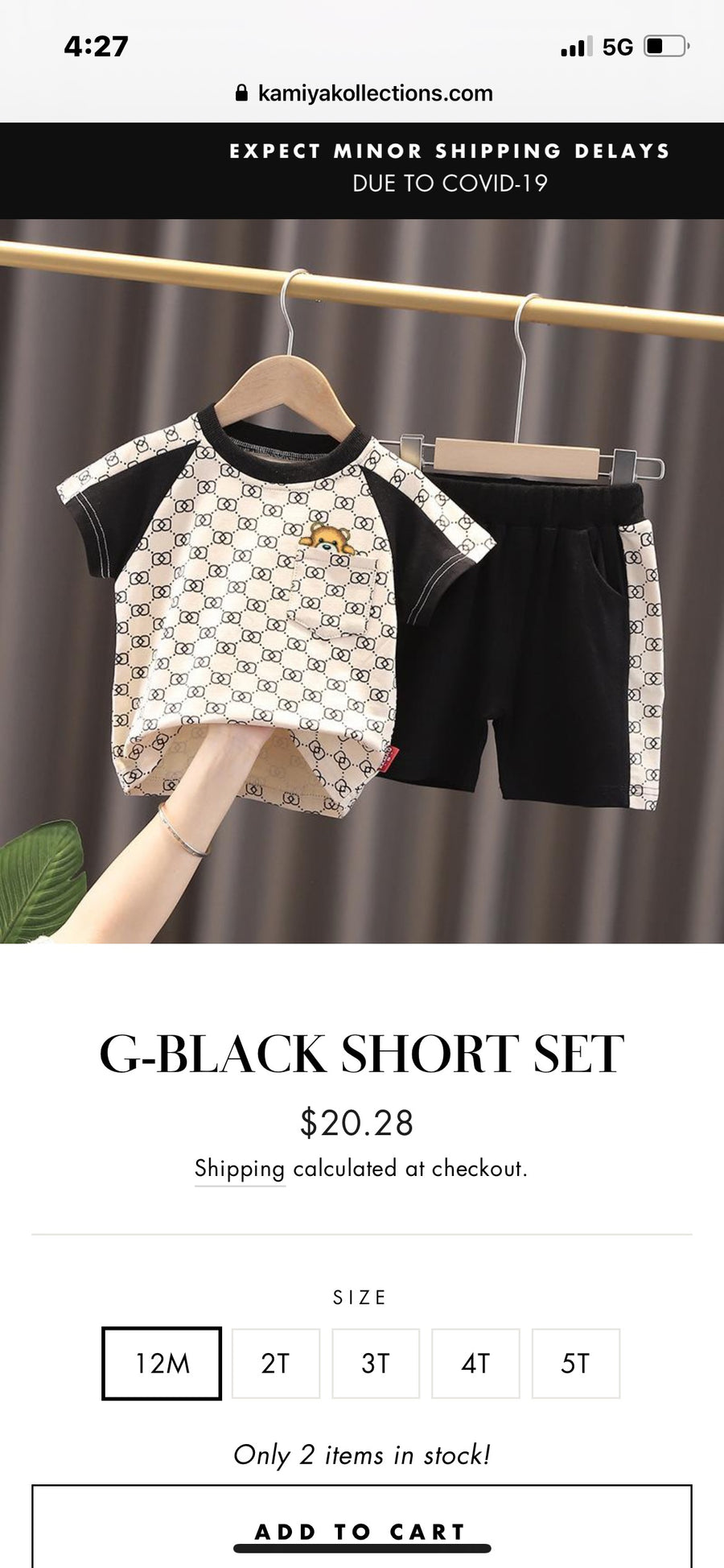 G- Black Short Sets